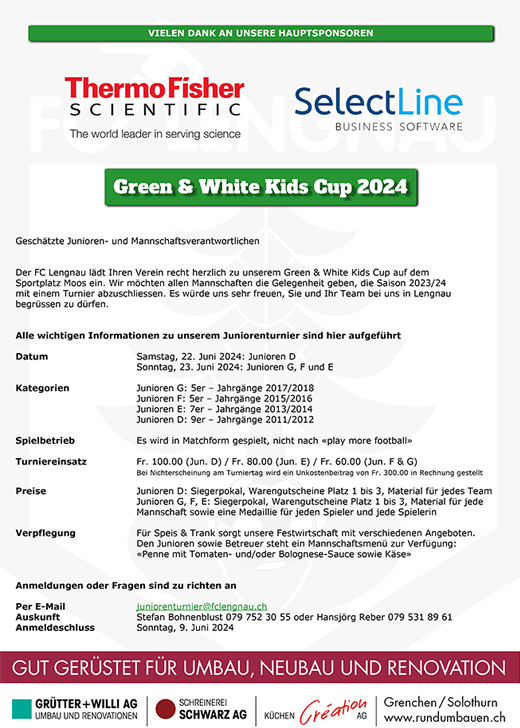 Green + White Kids Cup 2024 in Lengnau BE
